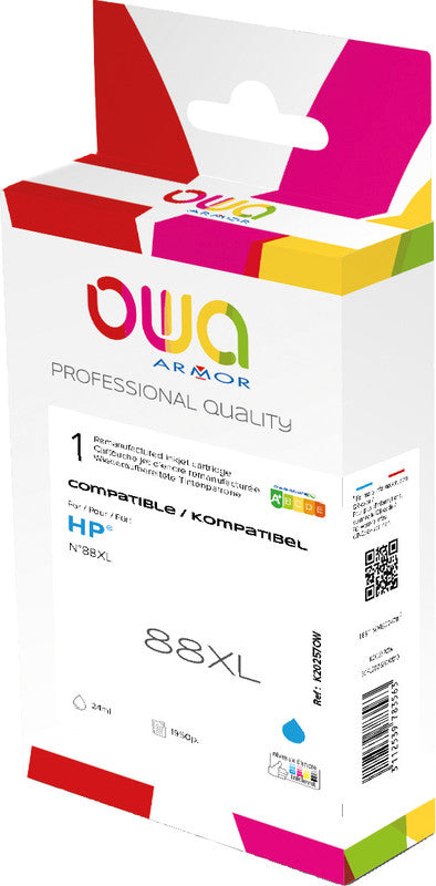 Owa Tintenpatrone 88XL, cyan, 35 ml – für HP