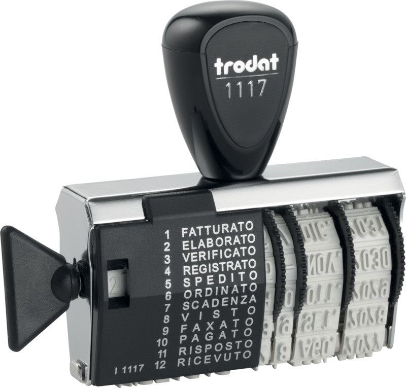 Trodat Motivstempel – Motiv: verschiedene Texte, Kunststoff, 55 × 4 mm, Italienisch, ohne Kissen