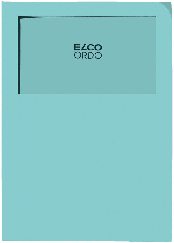 Elco Sichtmappe A4 – Blau, Papier, Sichtfenster, 100er-Pack