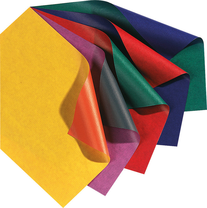Folia Geschenkpapier Rolle – Kraftpapier, gerippt – 700 × 2000 mm – 80 g/m2 – Gelb/Orange