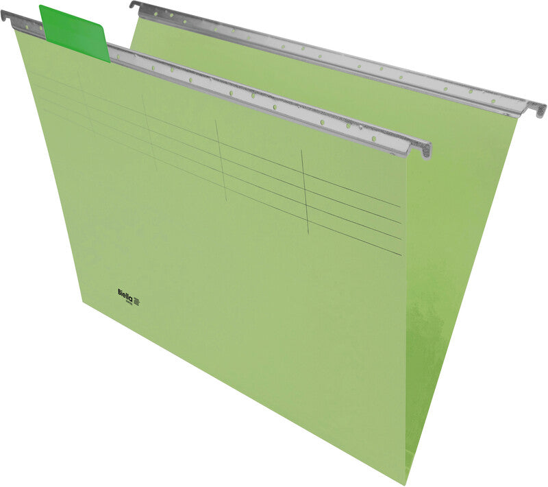 Biella Hängeordner für A4 – Karton, Hellgrün, 320 × 250 mm, mit Vordruck