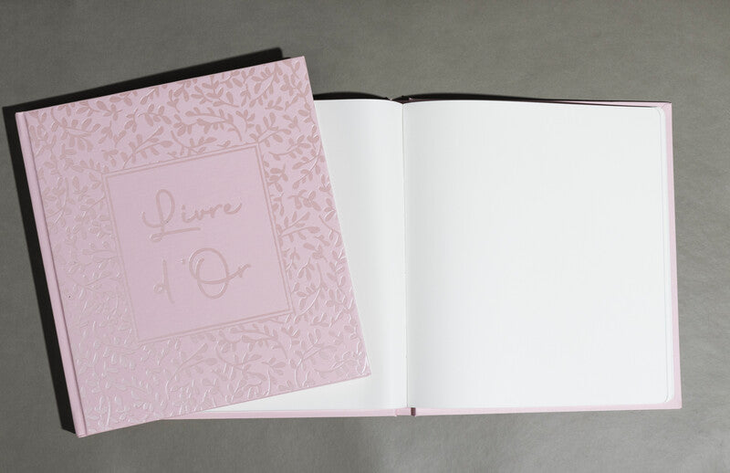 Exacompta Authentisches Gästebuch – 210 × 190 mm – 140 Seiten – gebunden, Kartoneinband, rosa