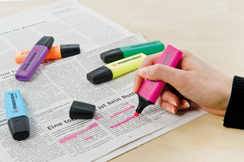 STABILO BOSS Original Textmarker Rosa – Keilspitze, 2–5 mm, nachfüllbar