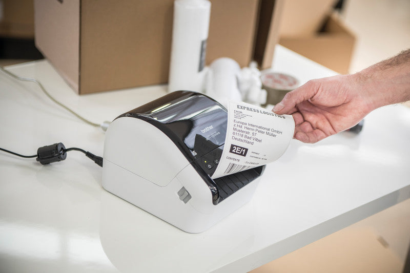 Brother QL-1110NWB – Etikettendrucker, Thermodirekt, für DK-Rollen bis 101,6 mm, USB, WLAN, 300 dpi