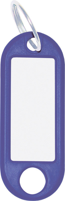Wedo Schlüsselschild – Blau, Kunststoff, Beschriftungsfeld 32 × 14 mm, B 21 × H 52 × T 52 mm, 10 Stk.