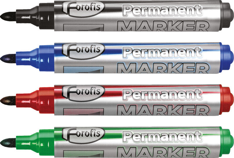 Forofis Permanentmarker – Rundspitze 2–5 mm – Mehrfarbig, 4er-Set