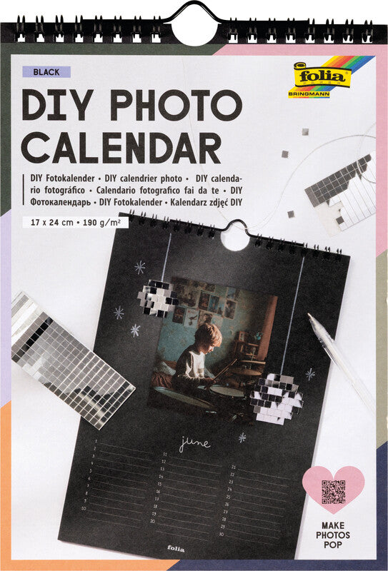 Folia Bastel-Dauerkalender, 17 × 24 cm, d/f/i/gb, Spiralbindung, mit Aufhänger