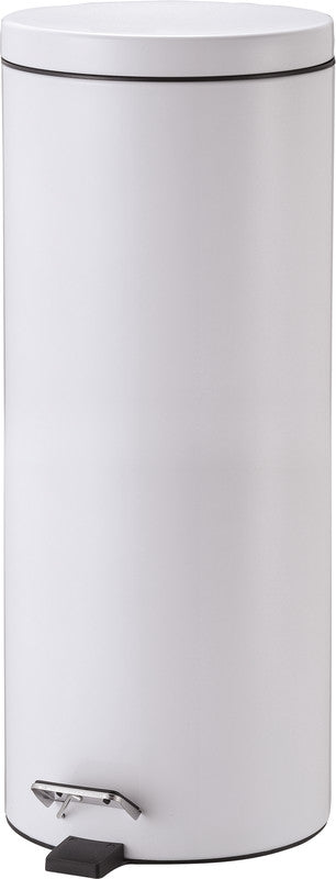 Zwingo Abfallcontainer – 30 l – mit Deckel – Metall, Weiss – Ø 300 × H 650 mm
