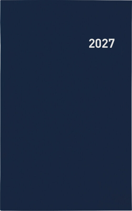 Biella Kompakte Agenda – 1 Woche pro Seite, gebunden, 15 × 24 cm, 2027, Dunkelblau, PEFC