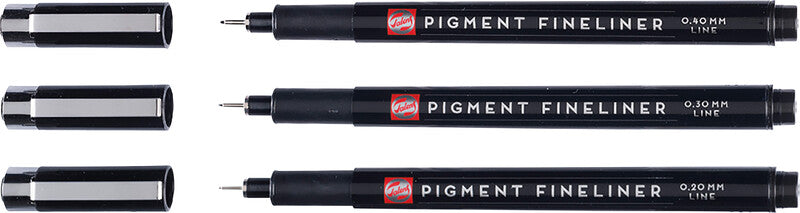 Talens Fineliner – 3er-Set – Schwarz – Wasserfest