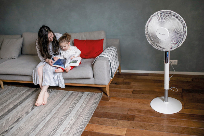 Honeywell QuietSet HSF-600WE4 Standventilator – 8 Stufen, Oszillation, mit Fernbedienung, Timer, höhenverstellbar