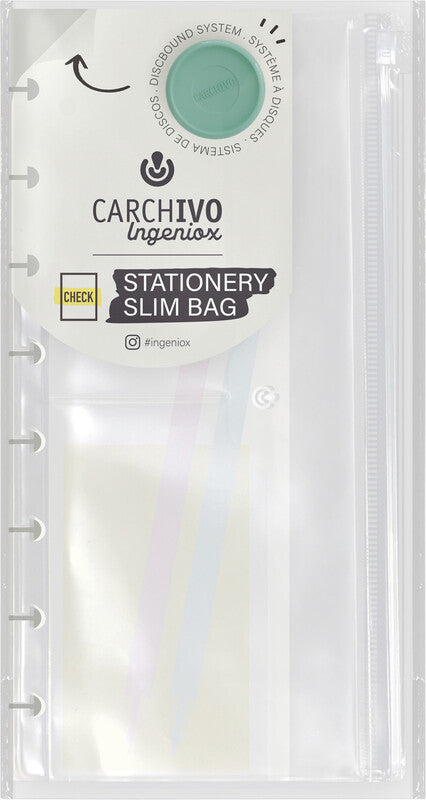 Carchivo Sichtmappe 110 × 215 mm – transparent, Kunststoff, glänzend, 200 µm