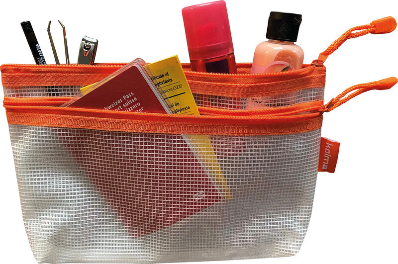 Kolma Reissverschlusstasche Etui – Orange – Kunststoff – 25 × 16 × 3 cm