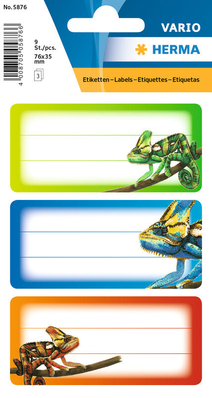 HERMA Vario Schuletiketten – Motive sortiert – 35 × 76 mm, Papier, permanent haftend, hochglänzend