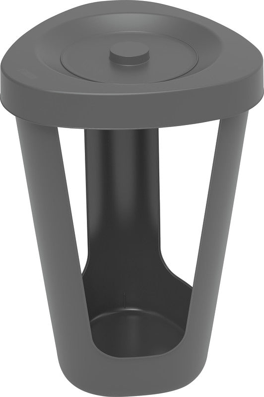 Rotho Abfallcontainer – 50 l, mit Deckel – Kunststoff, Anthrazit – B × H × T 400 × 621 × 400 mm
