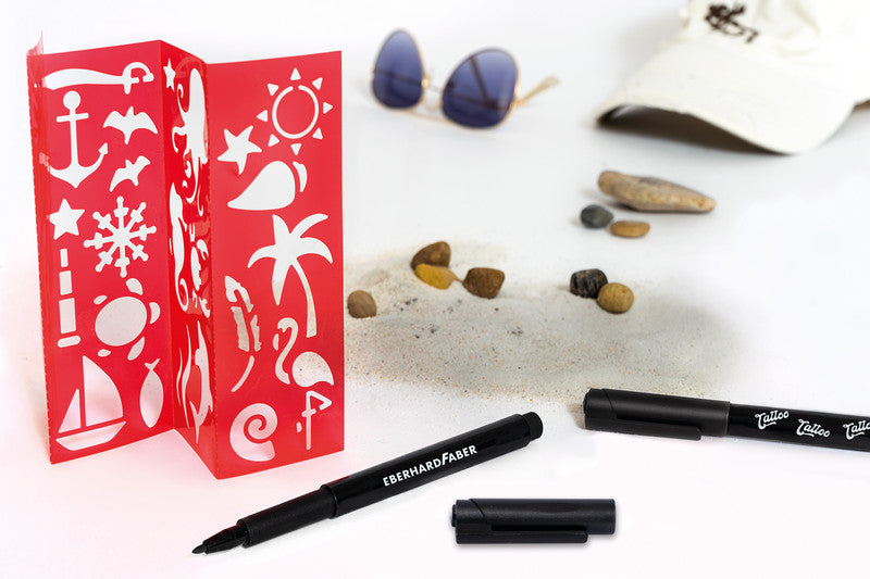 Eberhard Faber Non-Permanent Marker Tattoo Marker – Rundspitze – Schwarz – 2er-Set – Wasserlöslich