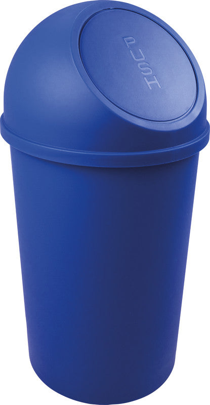 Helit Abfallcontainer – 25 l – mit Deckel – Kunststoff, blau – Ø 312 × H 615 mm