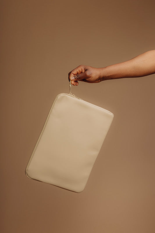 Beckmann Street Notebook-Schutzhülle – für Notebooks bis 15", wasserabweisend, recyceltes PET (rPET), beige
