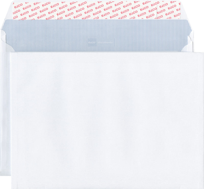 Elco Seitenfaltentasche B4, Selbstklebend, Weiss, 120 g/m², 20 mm Falte – 200 Stk.