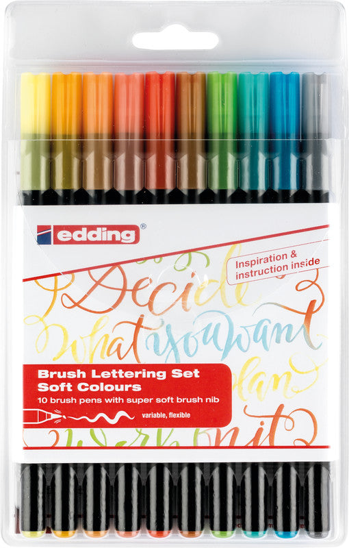 Edding Filzstifte, Strichbreite 0,5–5 mm, auswaschbar, 10 Farben