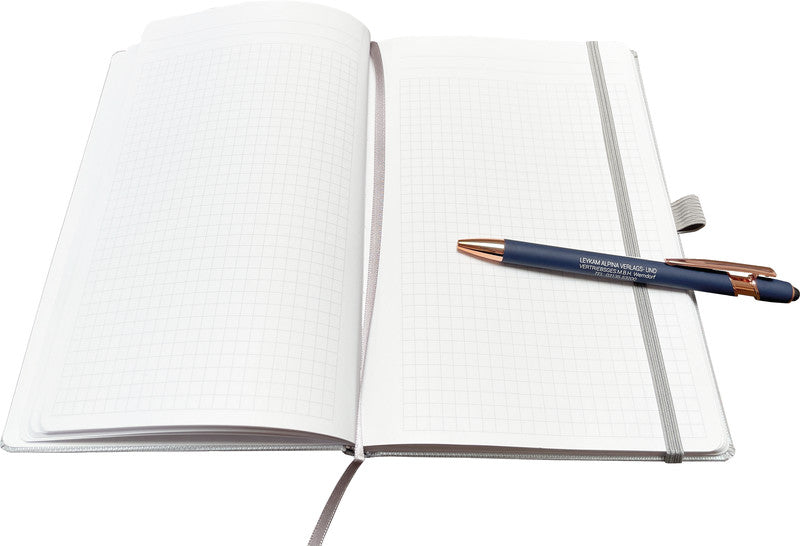 Denkzettel Notizbuch A5, kariert, gebunden, Hardcover, 192 Seiten, perforiert, 80 g/m² – rot