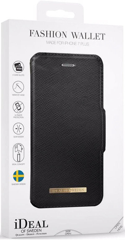 Ideal of Sweden – Booklet-Hülle – für Apple iPhone 6 Plus–8 Plus – Saffiano Schwarz – mit Kartenfach