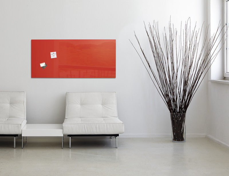 Sigel Whiteboard – 130 × 55 cm, Glas, magnetisch, Wandmontage, inkl. Magnetwürfel, Montagesatz