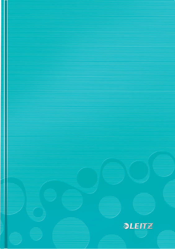Leitz Notizbuch, A5, kariert, Fadenheftung, Karton, 160 Seiten, 90 g/m² – Eisblau