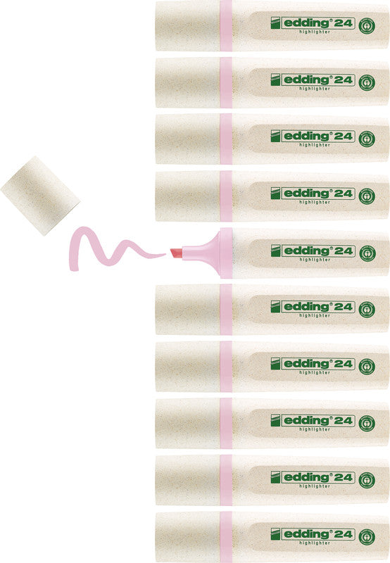 Edding EcoLine Textmarker Pastellrosa – Keilspitze, 2–5 mm, nachfüllbar, Blauer Engel