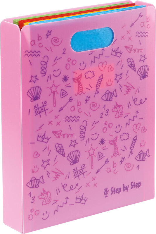 Step by Step Sammelmappe für A4, Kunststoff, pink