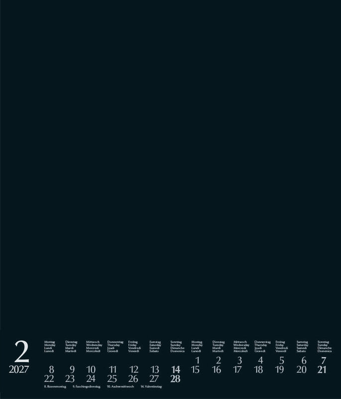 Korsch Bastelkalender 2027 – 30 × 35 cm – mit Tagesfeldern, mit Aufhänger