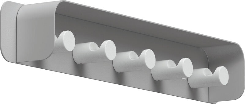 Durable Wandgarderobe 5 Haken – Aluminium – Grau – 500 × 59 × 42 mm