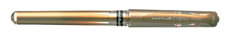 Uni-Ball Signo broad – Tintenroller, dokumentenecht, mit Kappe, 0,6 mm, gold