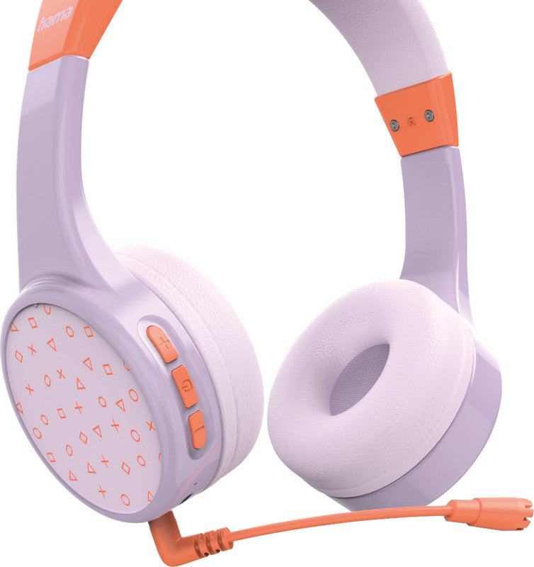 Hama Teens Guard II – On-Ear Headset – Bluetooth, Lautstärkebegrenzung 85 dB – Lila/Orange – bis 50 h