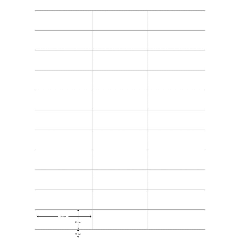 Q-CONNECT Etiketten (Bogen), 70 mm × 25 mm, weiss, Papier, permanent, Packung zu 100 Blatt (3300 Etiketten)