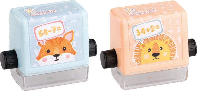 Little Dots – Löwe und Tiger Rollstempel – Rechenrally, Abdruckhöhe 25 mm, 2 Stück
