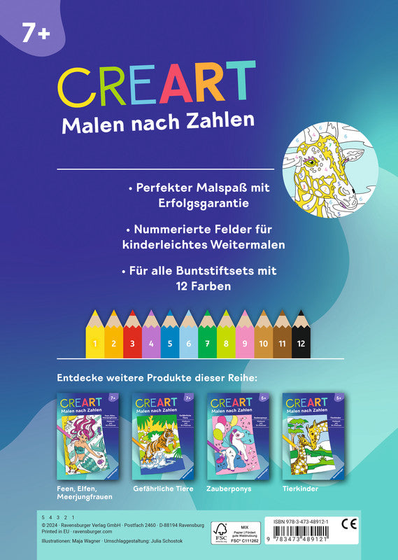Ravensburger Malen nach Zahlen Malbuch, Karton, 21 × 29,5 cm, mehrfarbig, ab 7 Jahren