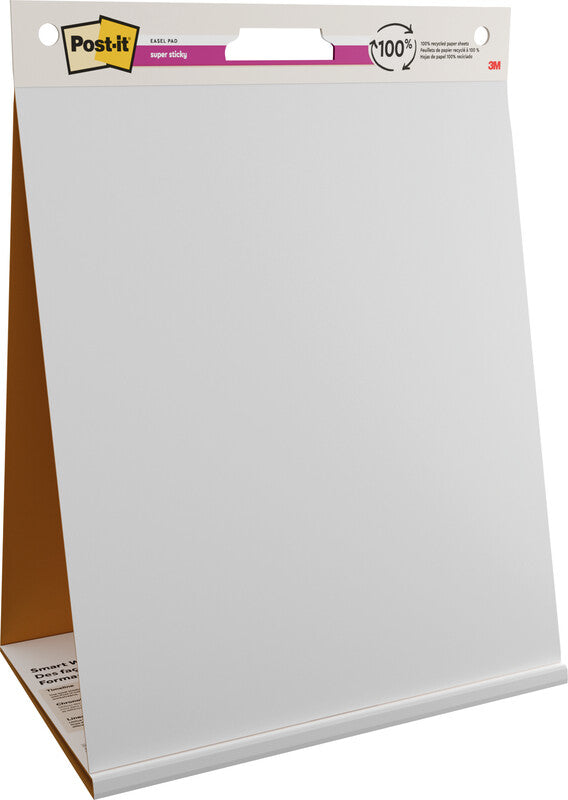 Post-it Flipchart-Block Meeting Charts Tischformat – 50,8 × 58,4 cm, selbstklebend (Super Sticky), 20 Blatt/Block