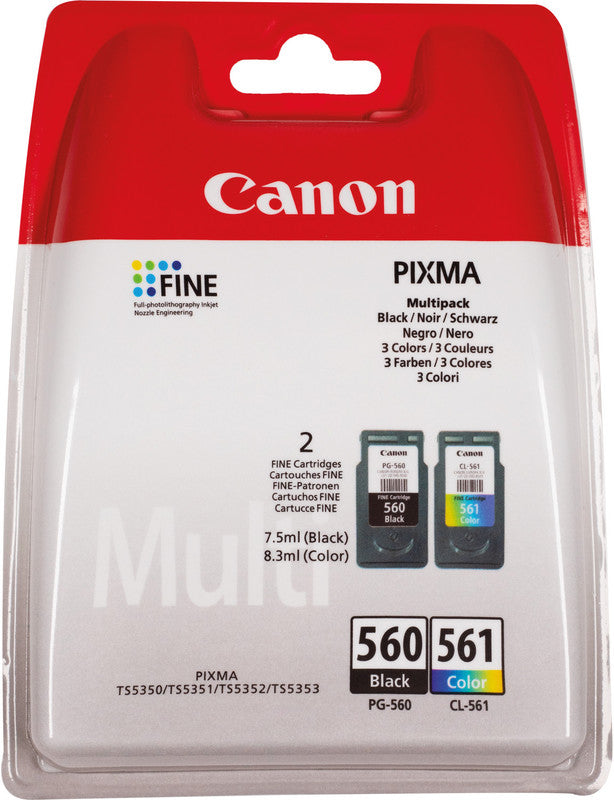 Canon Tintenpatronen-Multipack PG-560/CL-561, 2er-Pack – für Inkjetdrucker und Multifunktionsgeräte