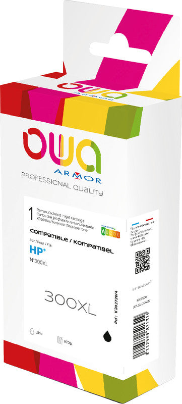 Owa Tintenpatrone 300XL, schwarz, 21 ml, kompatibel – für Inkjetdrucker und Multifunktionsgeräte