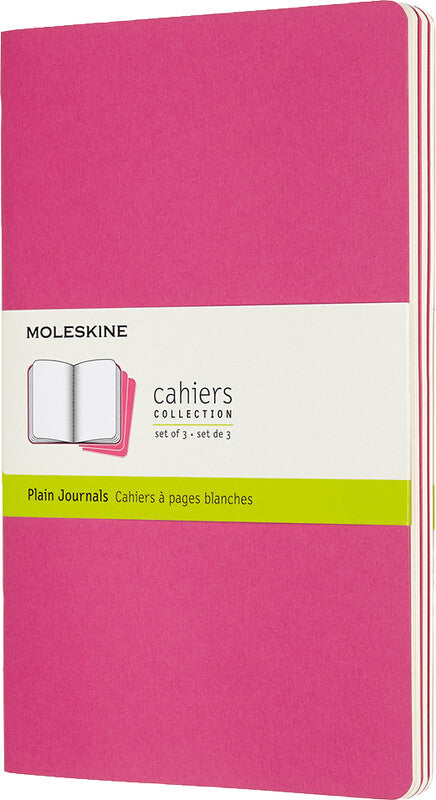 Moleskine Notizheft – 130 × 210 mm – letzte 16 Seiten heraustrennbar, abgerundete Ecken, pink, FSC, 3 Stück