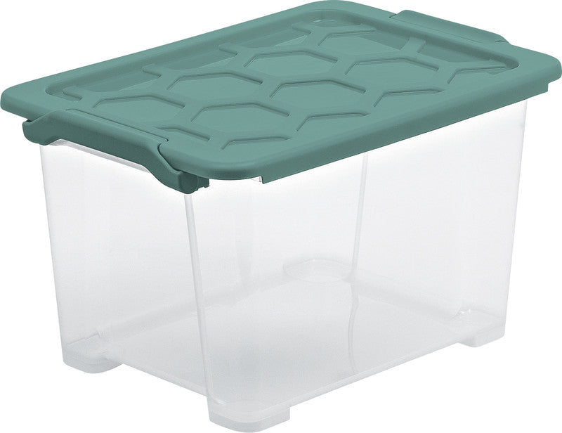 Rotho Aufbewahrungsbox Evo Safe – Kunststoff, transparent, 39,3 × 23 × 28,3 cm