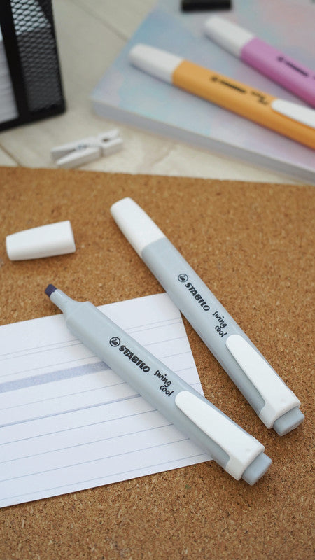 STABILO swing cool Pastel Edition Textmarker Set 4 Farben Pastell – Keilspitze, 1–4 mm