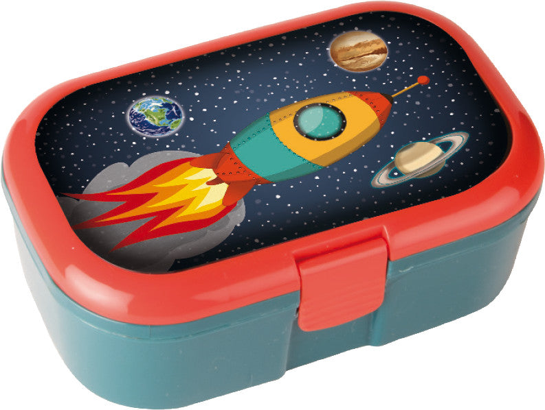 Tapirella Lunchbox – 1,2 l – mit herausnehmbarem Einsatz – PP – mehrfarbig, Rakete – 16,5 × 6,5 × 10,5 cm
