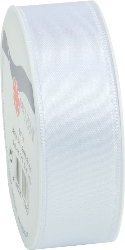 Präsent Geschenkband – Weiss – Echte Webkante – 25 mm × 5 m – Kunststoff