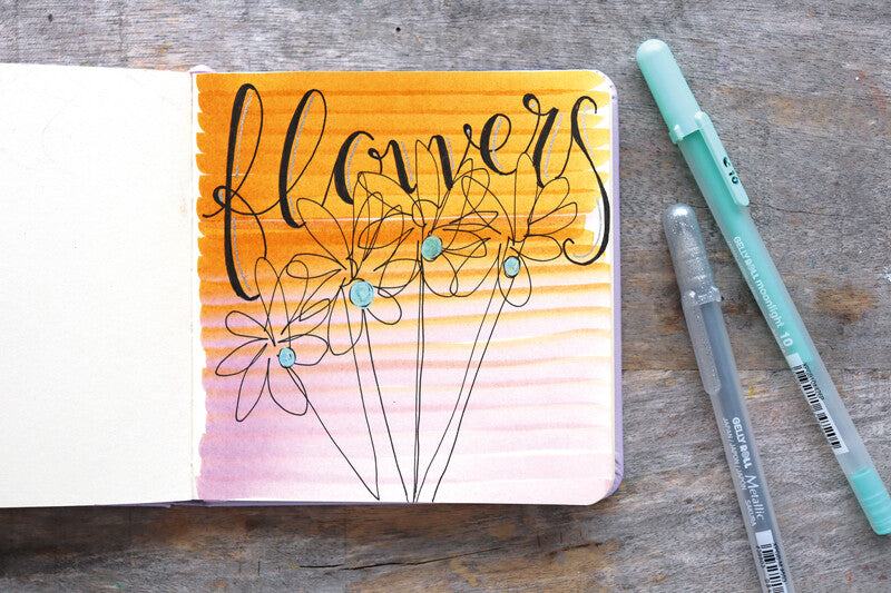 Talens Journaling-Set Handlettering Happiness Journal – 2 Faserschreiber – 1200 × 1200 mm