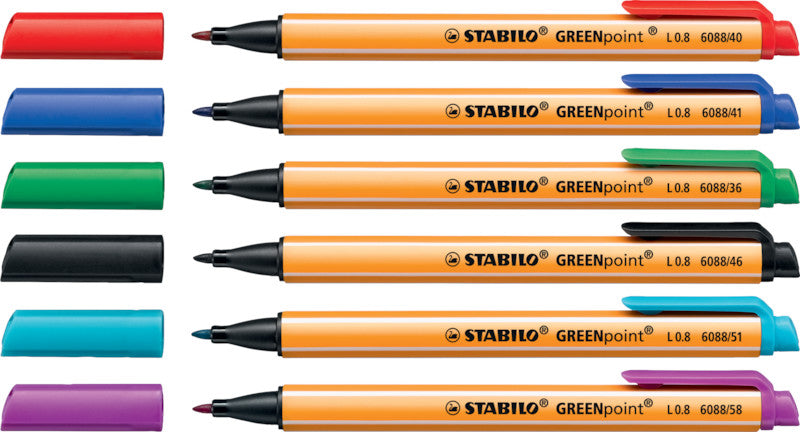 STABILO Filzstifte, Strichbreite 0,8 mm, 6 Farben