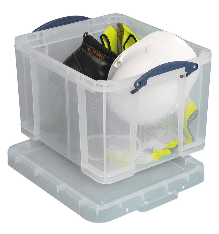 Really Useful Boxes Stapelbox, 480 × 390 × 310 mm, 35 l, Kunststoff, Transparent, Verstärkter Boden