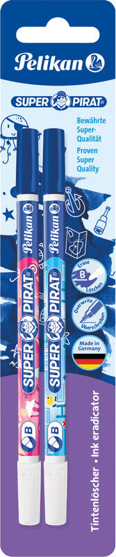 Pelikan Tintenlöscher Super Pirat – breit – blau – Blister 2 Stk.