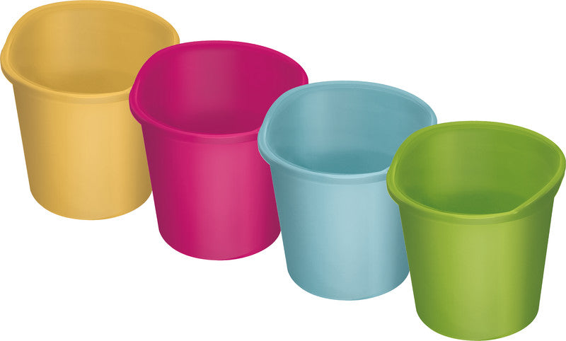 Helit Papierkorb the joy – 13 l – Kunststoff, türkis – Ø 280 × H 300 mm